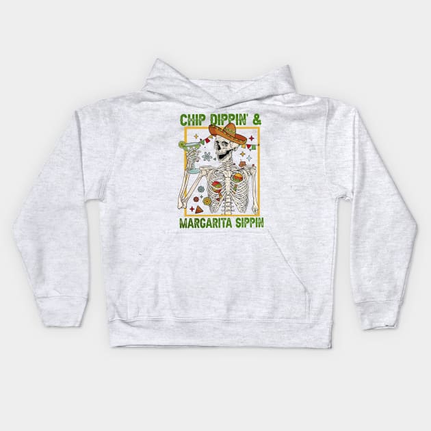 Chip Dippin' And Margarita Sippin' Funny Cinco de Mayo Men Kids Hoodie by Satansplain, Dr. Schitz